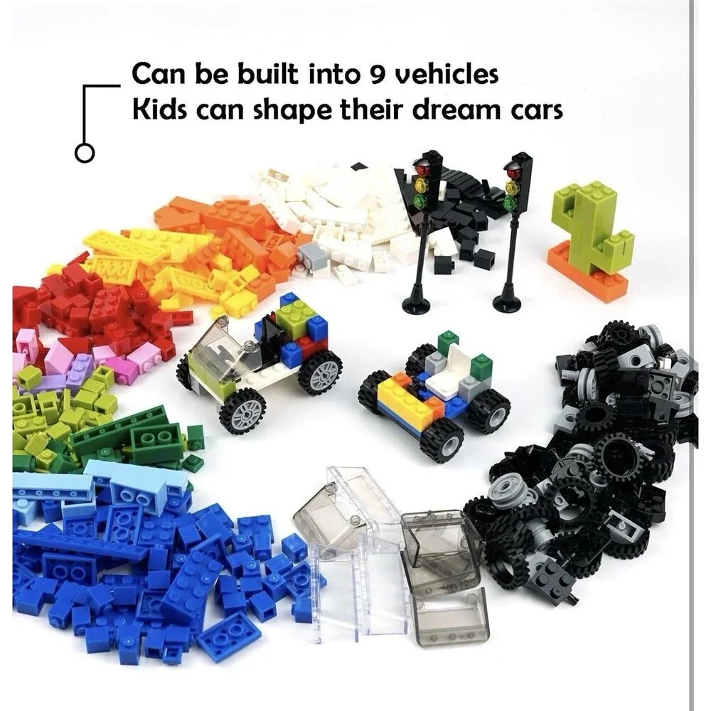 Wheels and Axles Sets with Steering Wheels & Windshield & Traffic Light & Tires